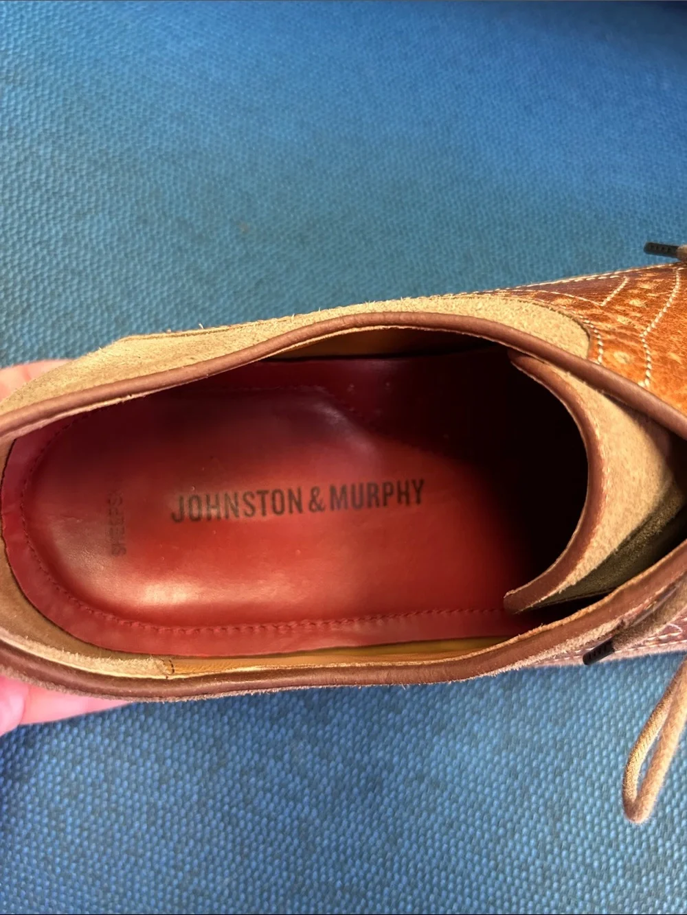 JOHNSTON & MURPHY sz 11 Leather lace up suede shoes in Brown and Tan